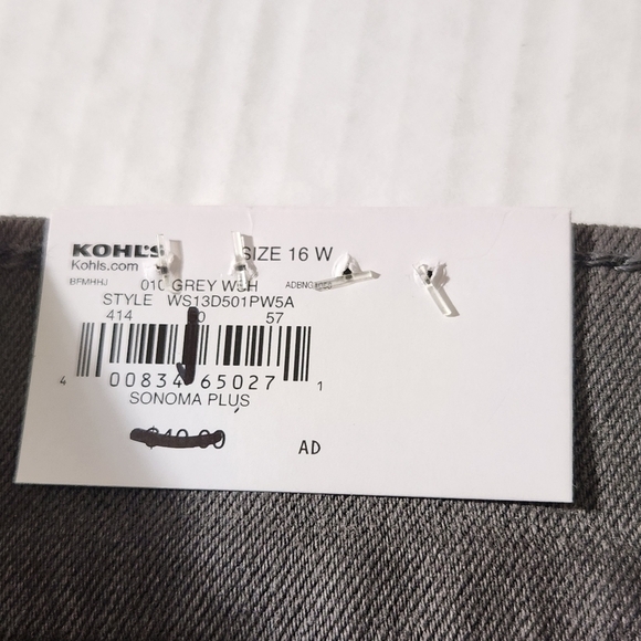 Sonoma Plus Goods For Life Jeggings Grey Wash Fitted Breathable Stretch SZ 16W - Picture 14 of 15